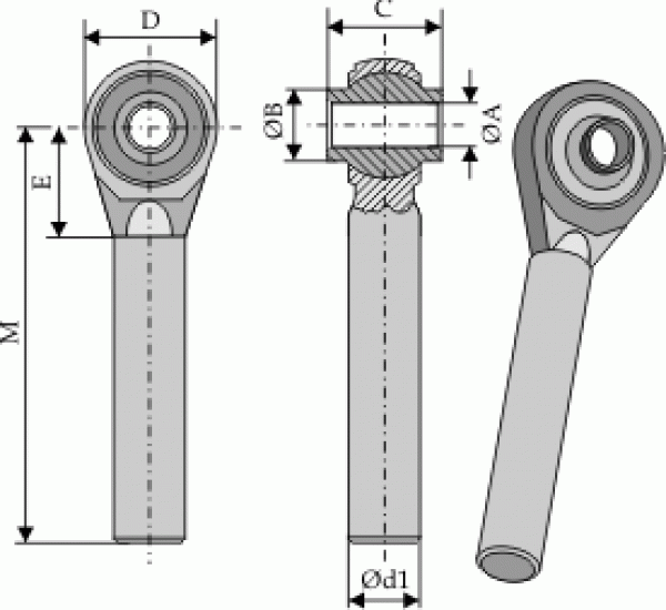 Kugelgelenke für Oberlenker mit Rundstück  651-160